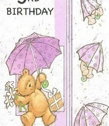 Promo 💯 Hi 3rd 🥳 Birthday Girl - Teddy With Umbrella ⭐