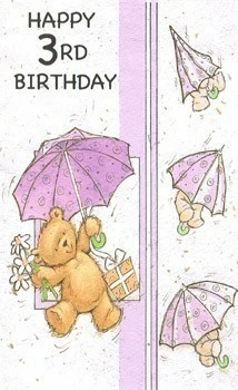 Promo ๐ฏ Hi 3rd ๐ฅณ Birthday Girl - Teddy With Umbrella โญ
