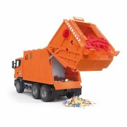 Outlet 😍 Bruder Toys Bruder - Scania R-Series Rear Loading Garbage Truck - Orange 🔥