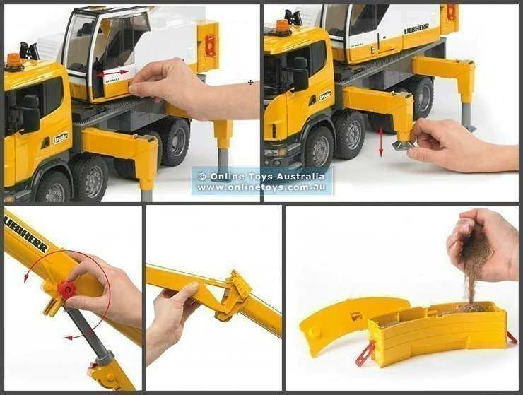 Cheapest 🔥 Bruder Toys Bruder - Scania R-Series Liebherr Crane Truck With Lights And Sound 🔥 - Image 4