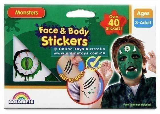 Best Pirce ๐ Colorific Face And Body Stickers - Monsters ๐
