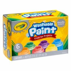 Best Pirce ❤️ Crayola Washable Kids Paint - 6 Metallic Colours 🤩