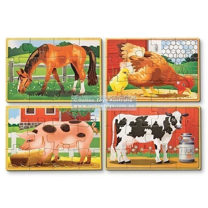 Deals 🥰 Melissa And Doug Toys Melissa And Doug - 4 X 12 Piece Jigsaw Puzzle - Farm Animals 😉 - Image 2