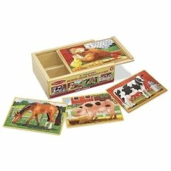 Deals 🥰 Melissa And Doug Toys Melissa And Doug - 4 X 12 Piece Jigsaw Puzzle - Farm Animals 😉