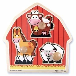 Deals ⌛ Melissa And Doug Toys Melissa And Doug - Jumbo Knob Puzzle - Barnyard Animals 💯