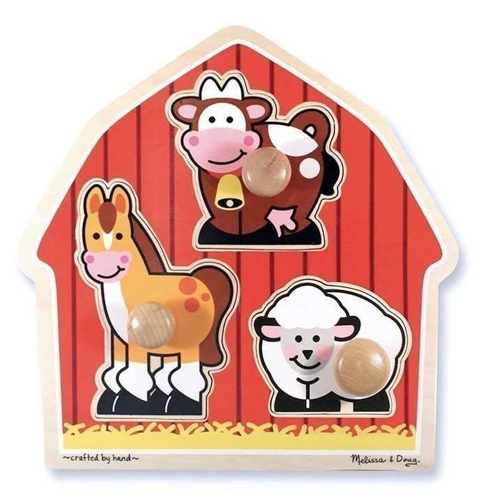 Deals ⌛ Melissa And Doug Toys Melissa And Doug - Jumbo Knob Puzzle - Barnyard Animals 💯