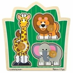 Outlet 🥰 Melissa And Doug Toys Melissa And Doug - Jumbo Knob Puzzle - Jungle Friends 🌟