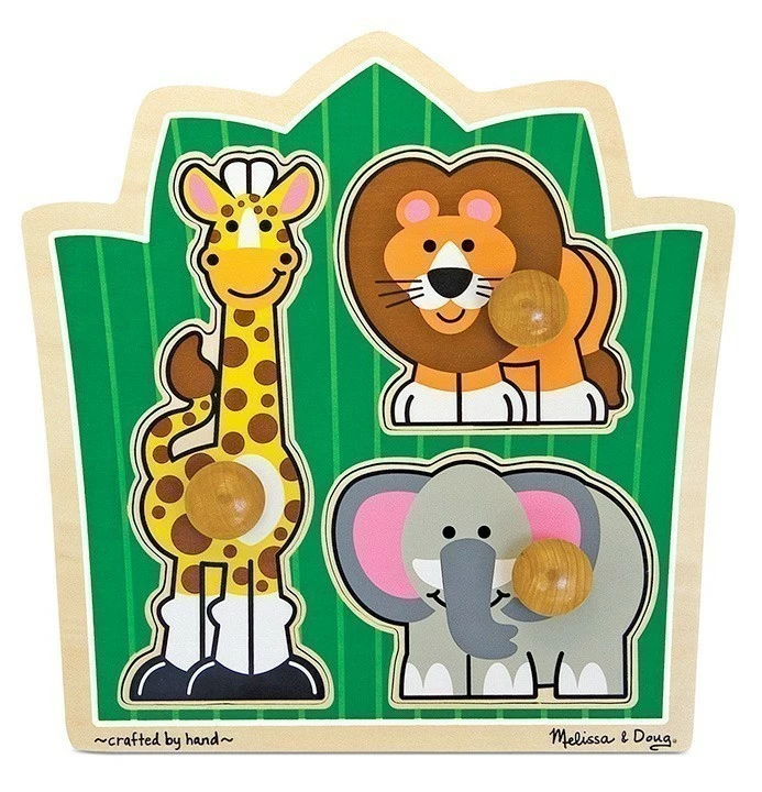 Outlet 🥰 Melissa And Doug Toys Melissa And Doug - Jumbo Knob Puzzle - Jungle Friends 🌟