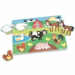Coupon 🥰 Melissa And Doug Toys Melissa And Doug - Peg Puzzle - Farm Animals 🤩