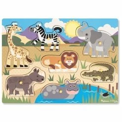 Wholesale 😀 Melissa And Doug Toys Melissa And Doug - Peg Puzzle - Safari 7 Pieces 🌟