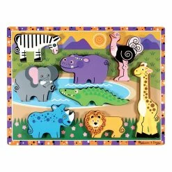 Buy 🛒 Melissa And Doug Toys Melissa And Doug - Safari Animals Chunky Puzzle - 8 Pieces 🎁