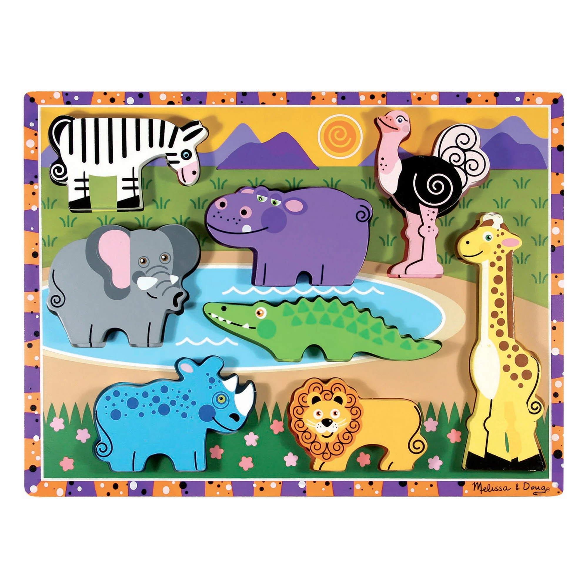 Buy 🛒 Melissa And Doug Toys Melissa And Doug - Safari Animals Chunky Puzzle - 8 Pieces 🎁