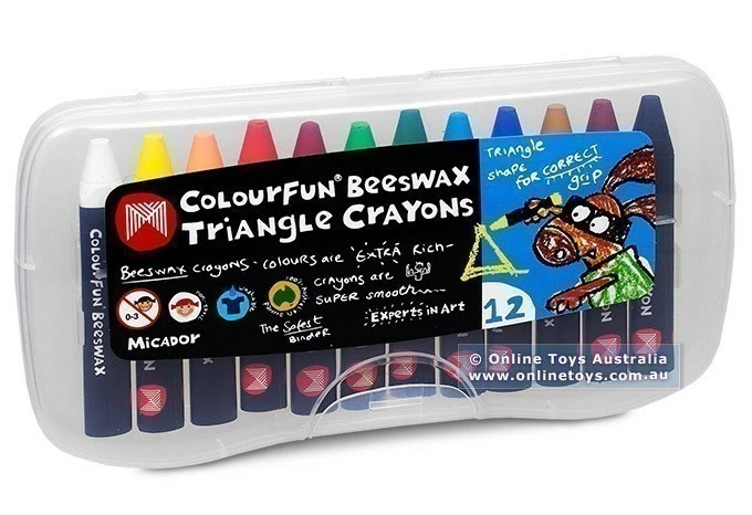 Cheap ✨ Micador - Colourfun Beeswax Triangle Crayons - 12 Colours 🎉
